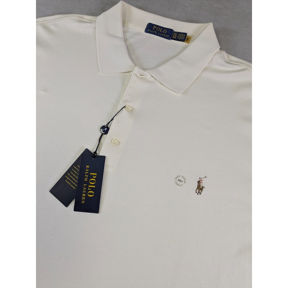 Polo Ralph Lauren Shirt Mens 3XLT 3XL Tall Cream New Cotton Work Preppy Pony